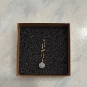 Elegant Rose Gold Plated Necklace with Pink Quartzite stone